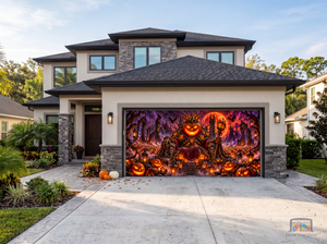 Possessed Pumpkin Kingdom Halloween Garage Door Cover