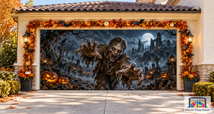 Reaching Zombie Halloween Garage Door Cover