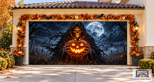 Reaper's Lantern Halloween Garage Door Cover