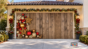 Red & Gold Ornaments Christmas Garage Door Cover
