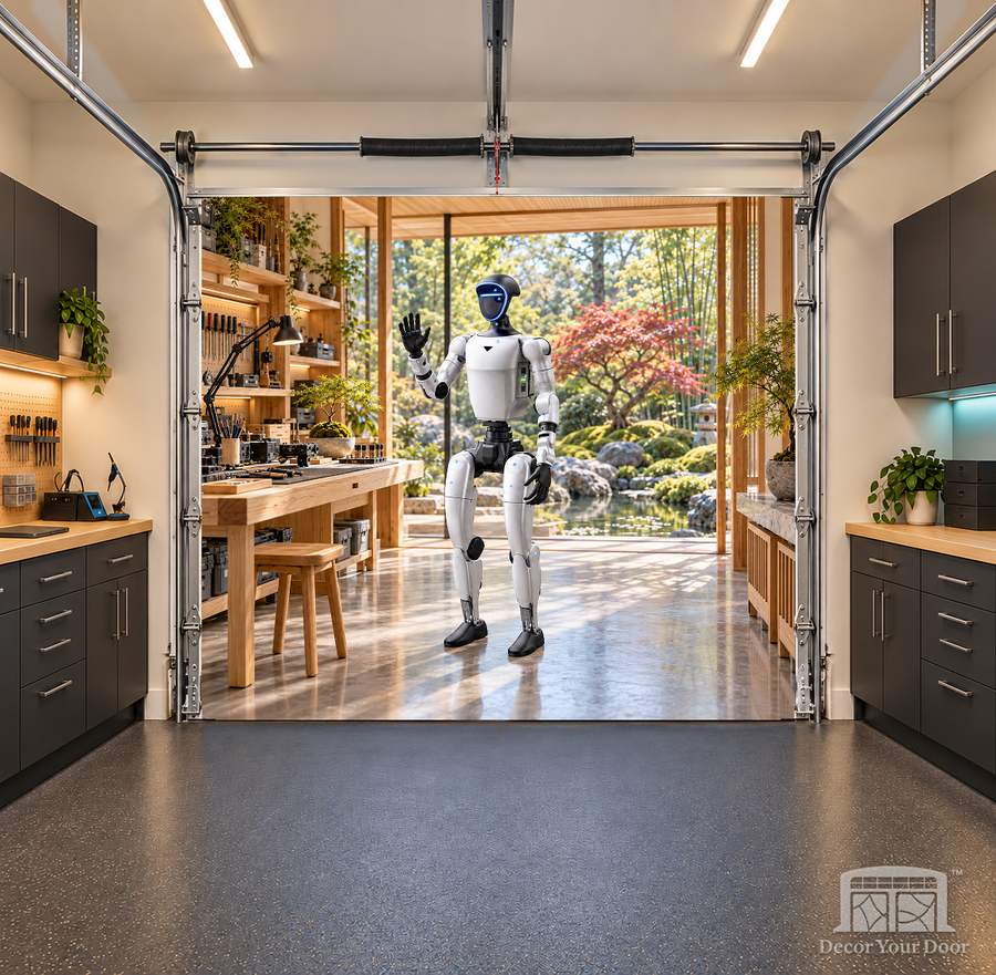 G1 Zen Workshop interior garage door cover — 8 x 7 ft one-car garage, front view
