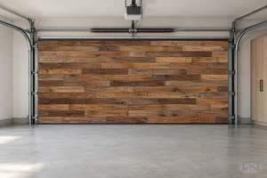 Rustic Wood Plank Wall | Interior Garage Door Cover