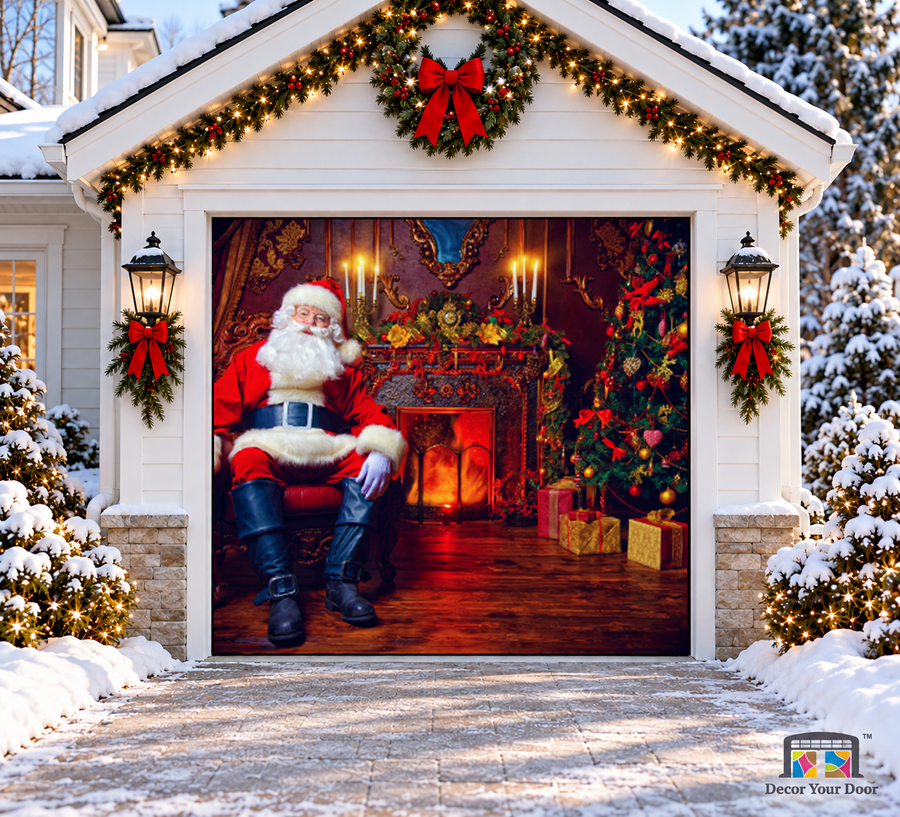 Santa Claus Sitting in the Living Room — One Car Front