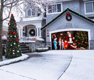 Christmas Santa Giving Presents Garage Door Cover Banner Backdrop