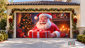 Santa’s Magical Gift Moment – Christmas Garage Door Cover