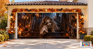 Stairwell Crawler Halloween Garage Door Cover