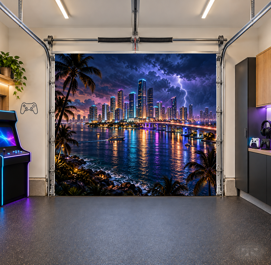 Stormlight Skyline interior garage door cover — one car front