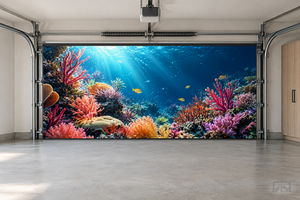 Sunlit Coral Rise | Interior Garage Door Cover