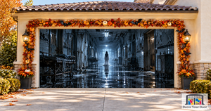 The Empty Corridor Halloween Garage Door Cover
