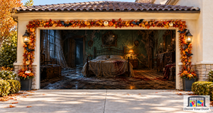 The Locked Bedroom Halloween Garage Door Cover