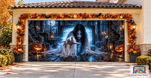 The Screen Visitor Halloween Garage Door Cover