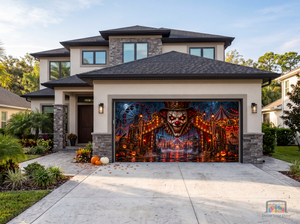 The Nightmare Carnival Halloween Garage Door Cover