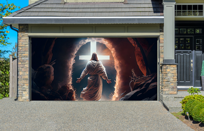 The Risen Lord Jesus Garage Door Cover Banner Wrap