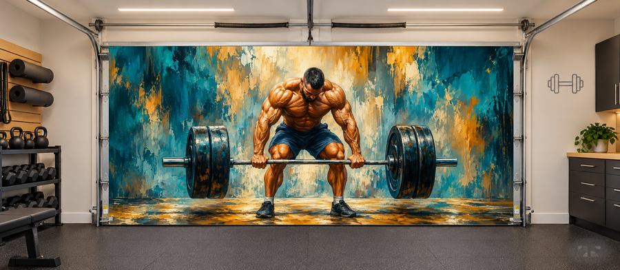 Unbreakable Lift interior garage door cover — two car front