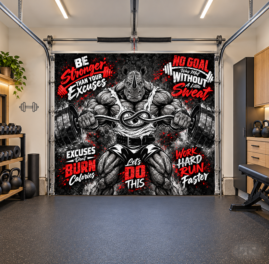 Unstoppable Strength interior garage door cover — one car front