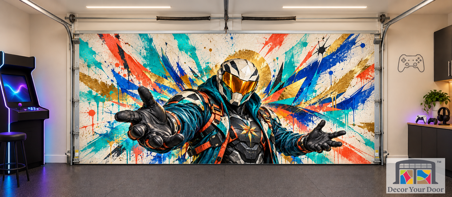 Urban Prism Hero interior garage door cover — two car front