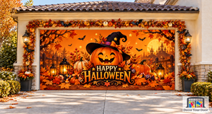 Witch Hat Celebration Halloween Garage Door Cover