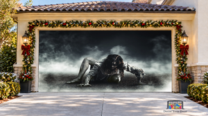 Banner decorativo para puerta de garaje de bruja zombi de Halloween