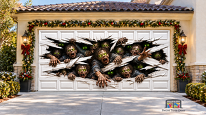Zombie Breakout Nightmare Halloween Garage Door Cover