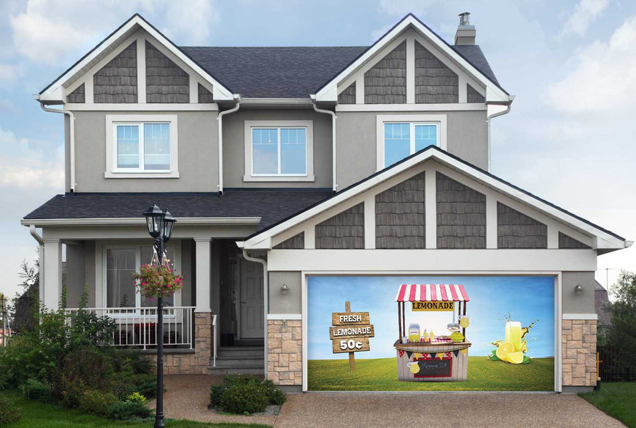 Fresh Lemonade Stand Garage Door Cover Banner Backdrop