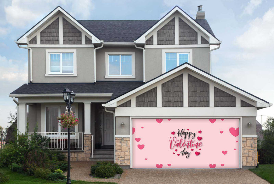 Mural decorativo para puerta de garaje con diseño de Feliz Día de San Valentín (Diseño #2)