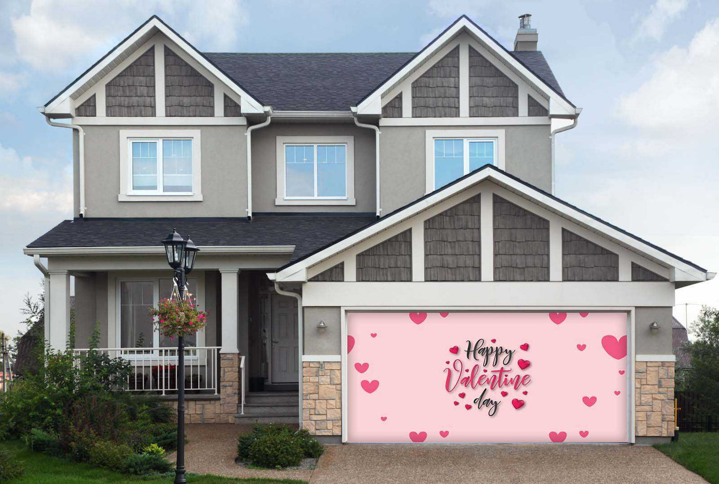 Happy Valentines Day Garage Door Cover Wrap Mural Home Decoration (Design #2)