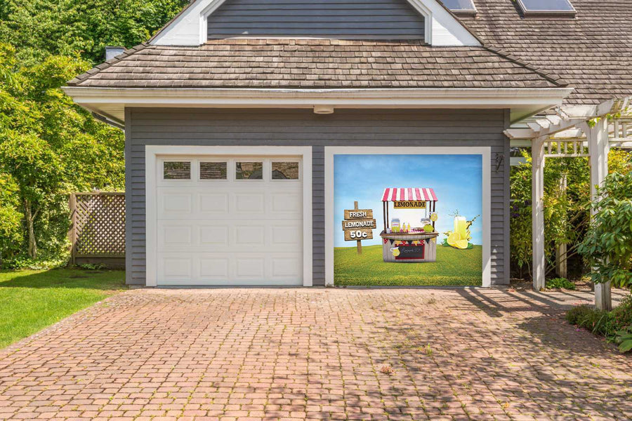 Fresh Lemonade Stand Garage Door Cover Banner Backdrop