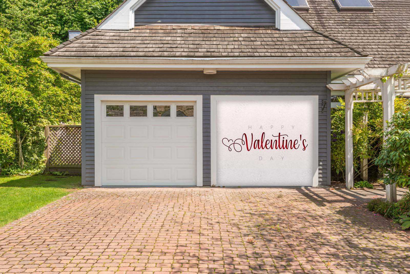 Happy Valentines Day Garage Door Cover Wrap Mural Home Decoration (Design #1)