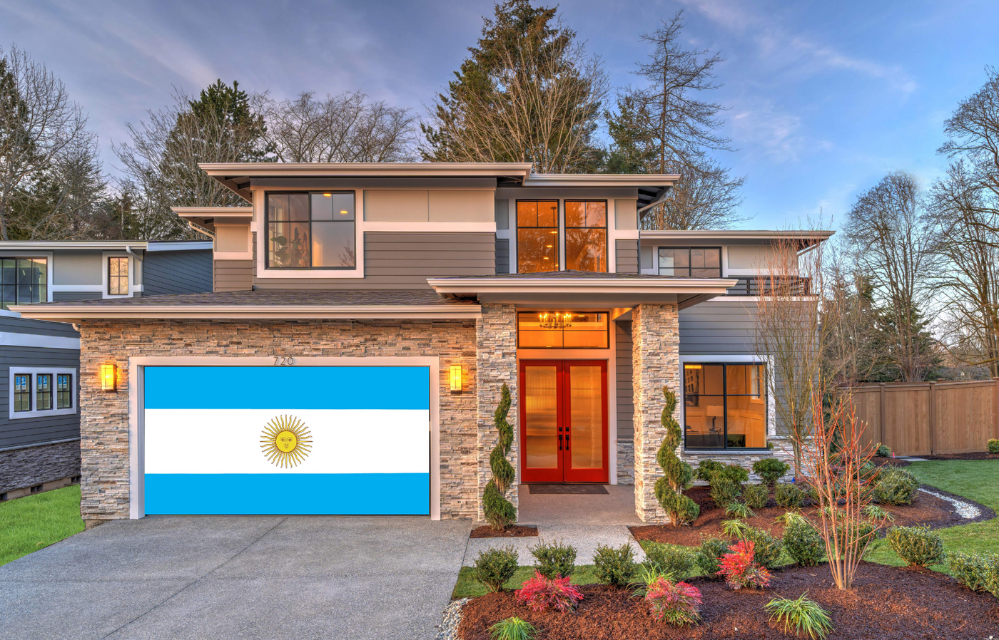 Argentina Flag Garage Door Cover