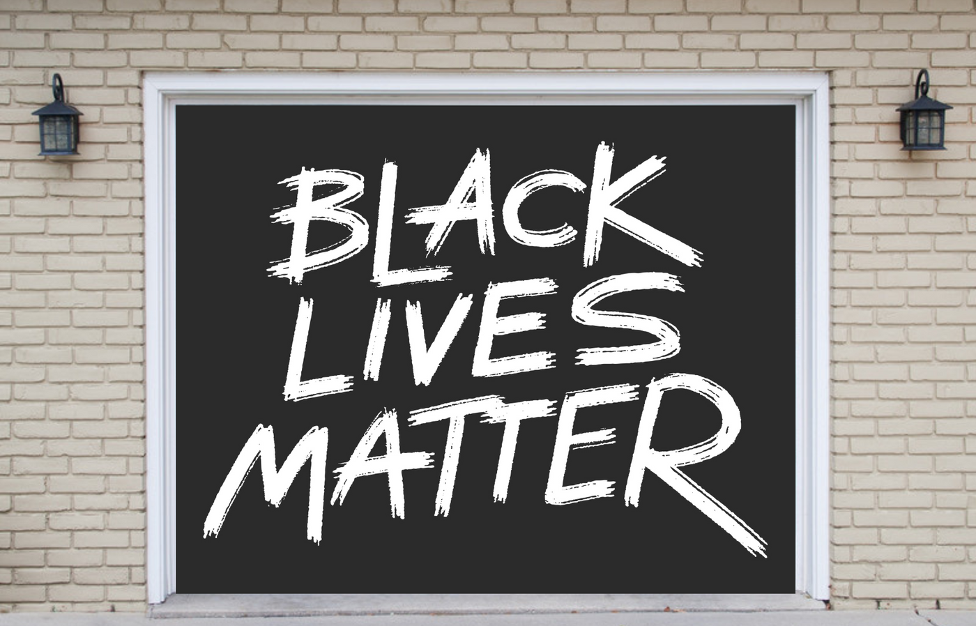 Black Live Matter Grunge Style Garage Door Cover