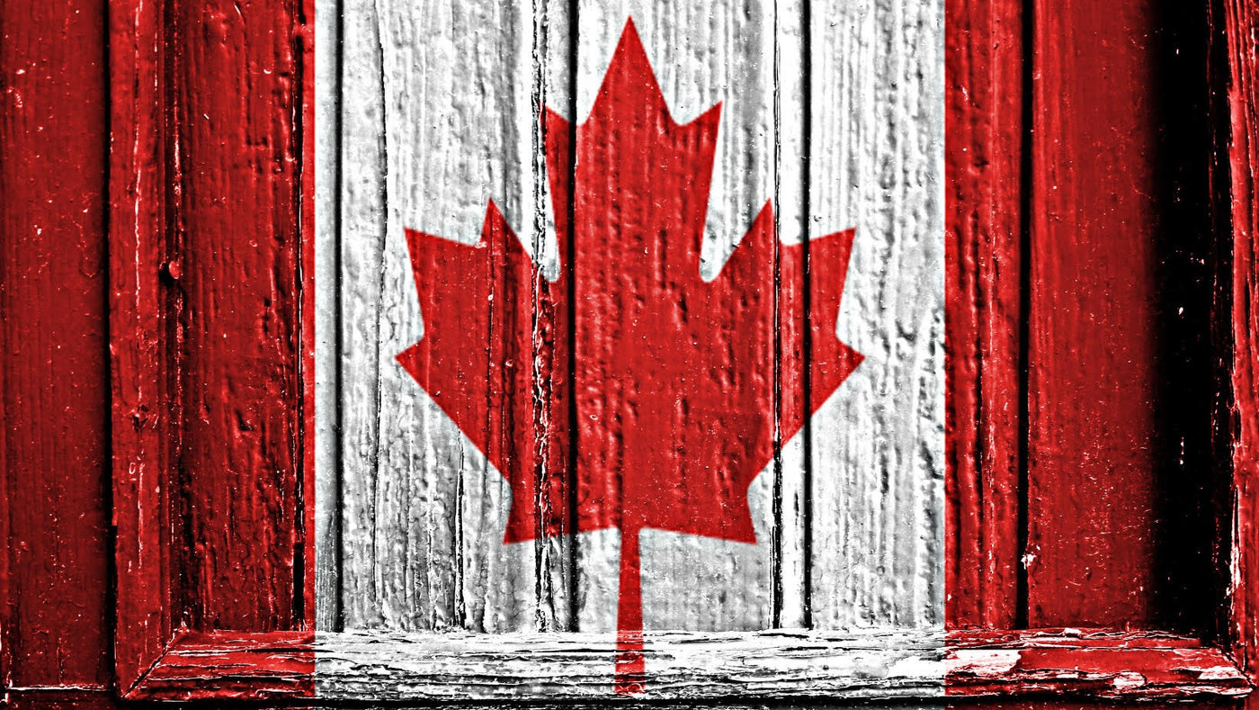 Canada Flag On Wooden Door Garage Door Cover