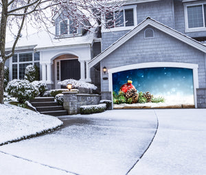 Christmas Of Red Ornament Garage Door Cover Banner Backdrop