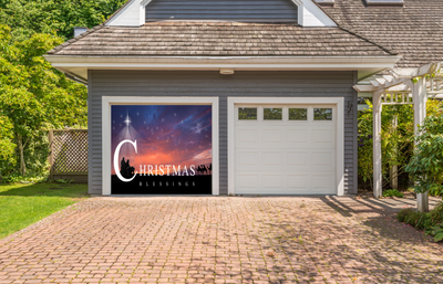 Christmas Nativity Scene of Baby Jesus Garage Door Cover Mural Banner Backdrop