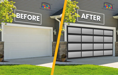 Clear Anodized Garage Door Cover Wrap Banner Backdrop - Decor Your Door™