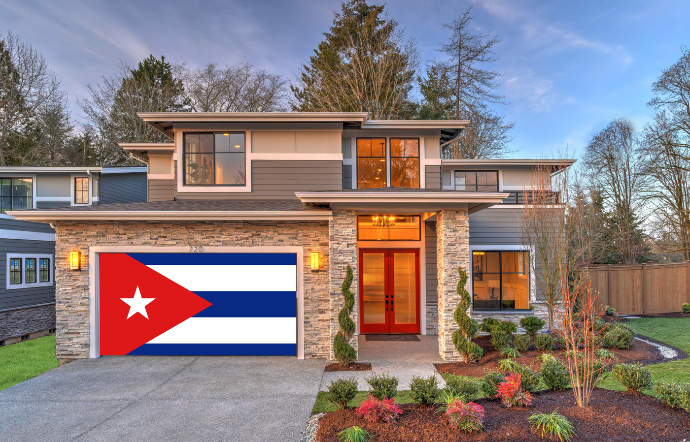כיסוי דלת מוסך דגל קובה