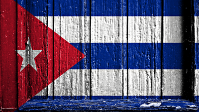 Cuba Flag On Wooden Door Garage Door Cover