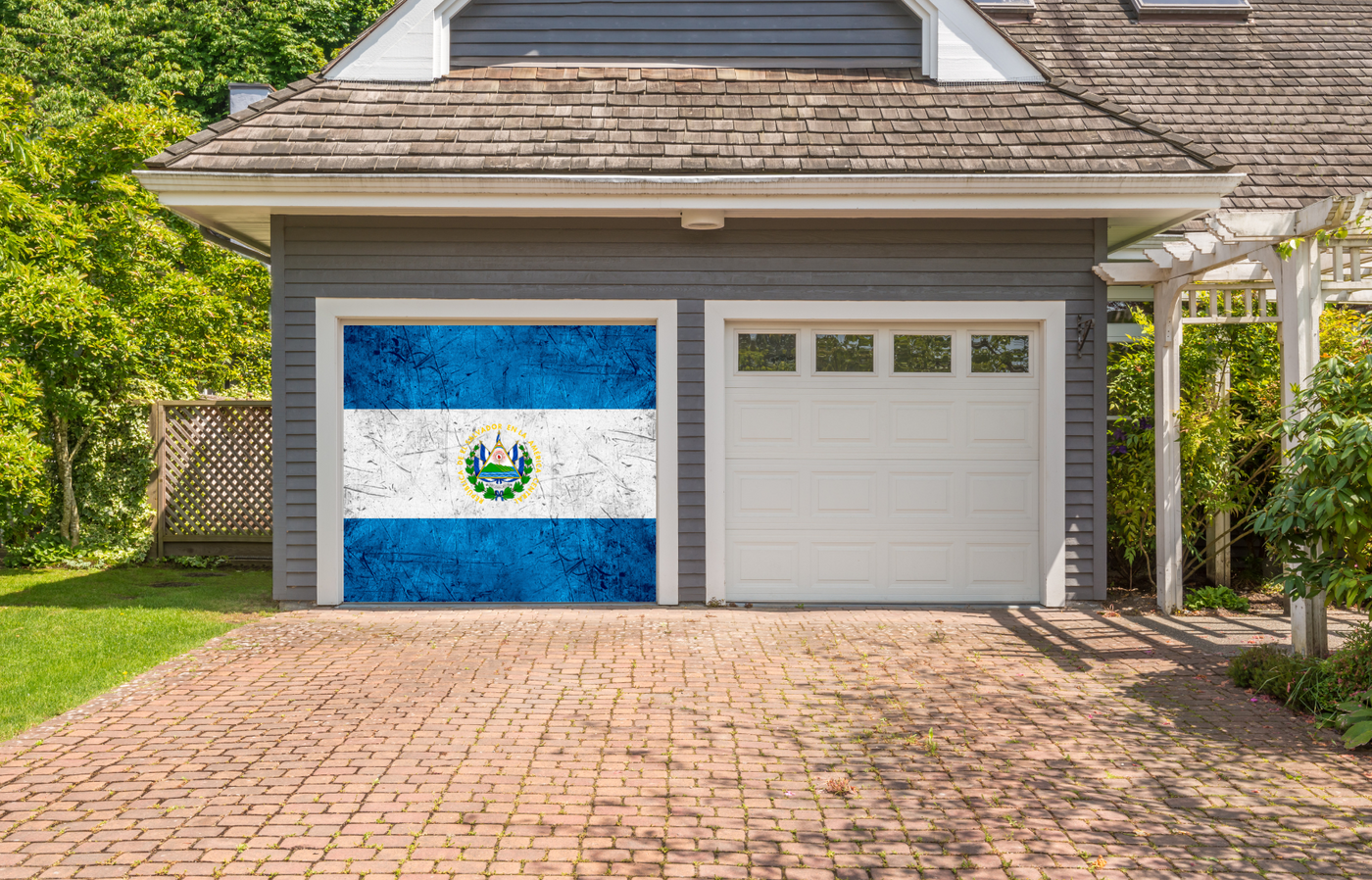 El Salvador Flag Garage Door Cover