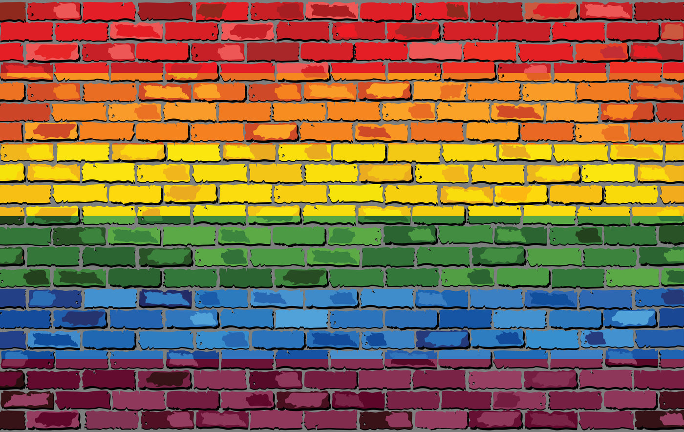 Gay Pride Flag On A Brick Wall Garage Door Cover
