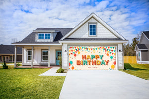 Happy Birthday Greeting Garage Door Cover Banner Backdrop