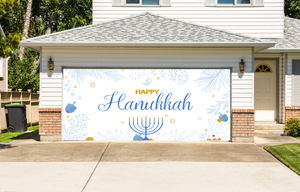 Happy Hanukkah Jewish Holiday Garage Door Wrap Cover Mural Decoration