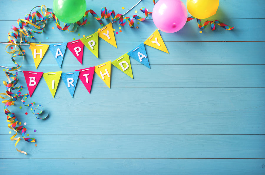 Feliz cumpleaños, fondo azul para la puerta del garaje