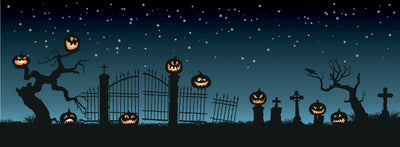 Holiday Halloween Night Sky Garage Door Cover Banner Backdrop