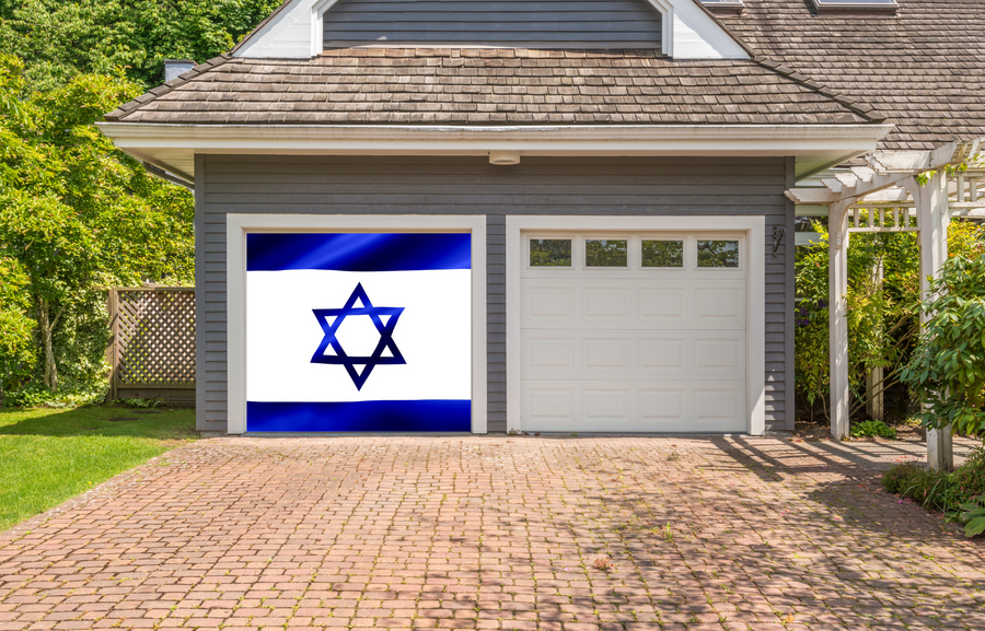 Cubierta de la puerta del garaje de la bandera de Israel