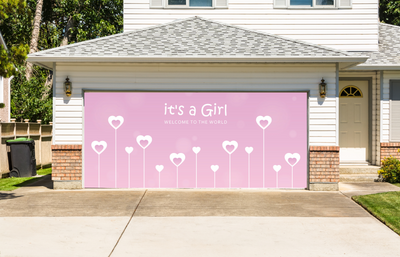 Its A Girl Gender Reveal Single Garage Door