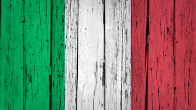 Italy Flag On Wooden Garage Door Cover