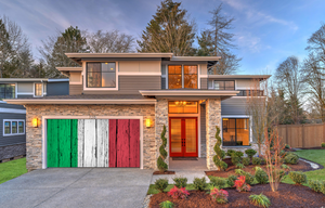 Italy Flag On Wooden Garage Door Cover