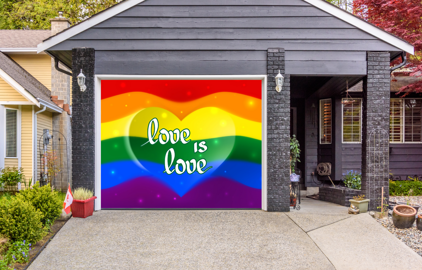 Love Is Love Pride כיסוי דלת מוסך