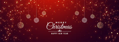 Merry Christmas And Happy New Year Sparkle Red Garage Door Mural Cover Banner Backdrop