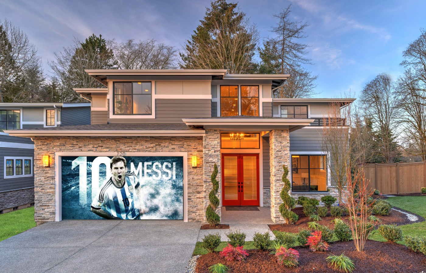 Messi -10 Soccer Garage Door Cover