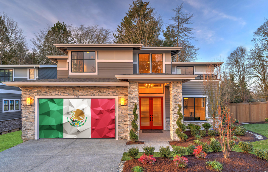 Mexico 3D Wall Flag Garage Door Cover